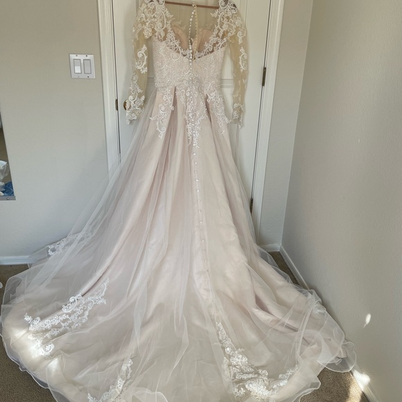 Champagne lace wedding dress - Picture 7 of 12